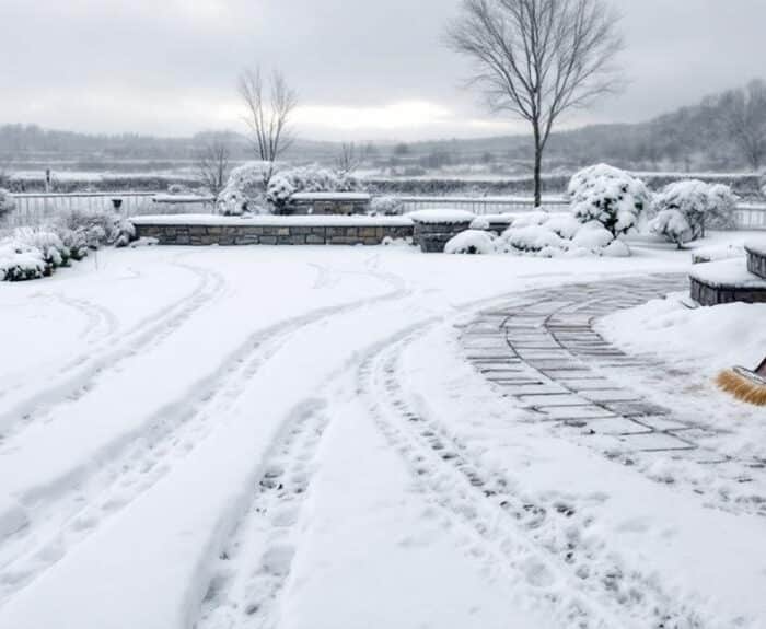 winterliche reinigung von terrassen