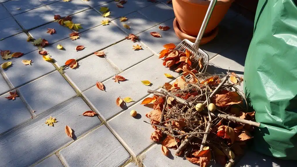 Herbstliche Terrassenreinigung und -vorbereitung