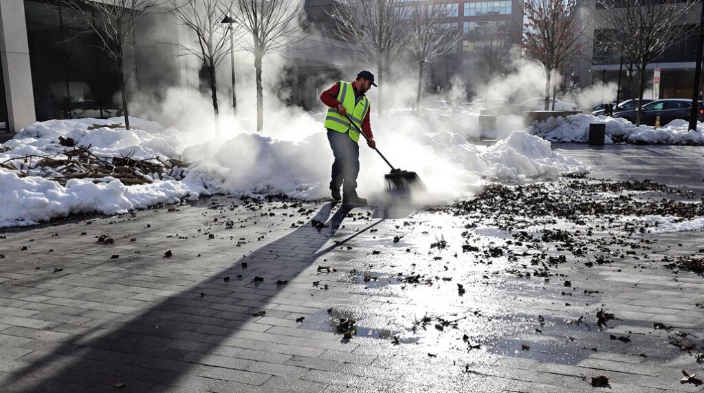 post winter commercial area cleaning