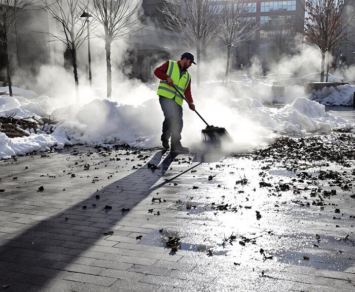 post winter commercial area cleaning