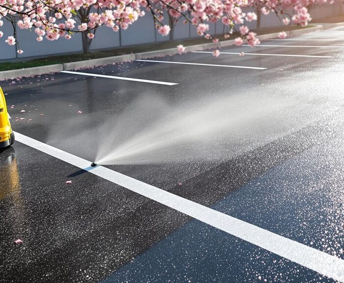 spring parking lot cleaning